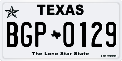 TX license plate BGP0129