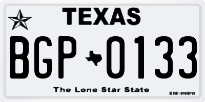 TX license plate BGP0133