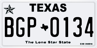 TX license plate BGP0134