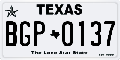 TX license plate BGP0137