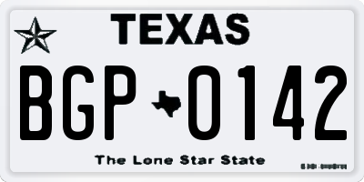 TX license plate BGP0142