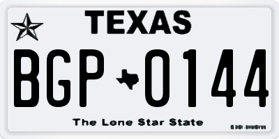 TX license plate BGP0144
