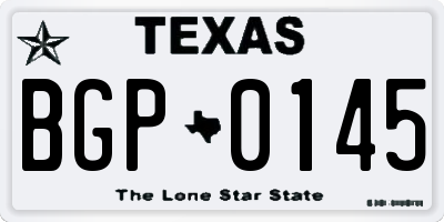 TX license plate BGP0145