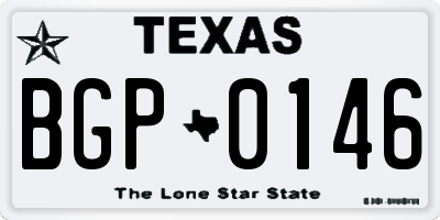 TX license plate BGP0146