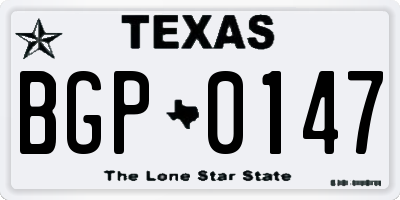 TX license plate BGP0147