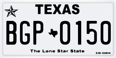 TX license plate BGP0150