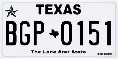 TX license plate BGP0151