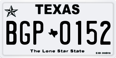 TX license plate BGP0152