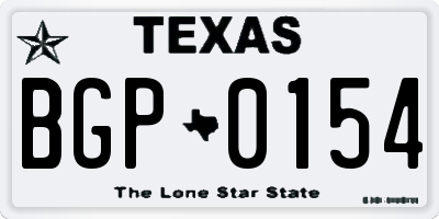 TX license plate BGP0154