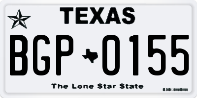 TX license plate BGP0155