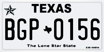 TX license plate BGP0156