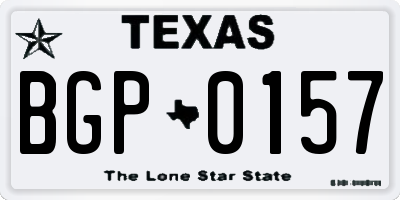 TX license plate BGP0157
