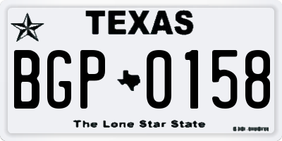 TX license plate BGP0158