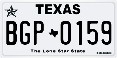 TX license plate BGP0159