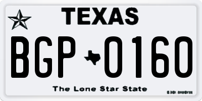 TX license plate BGP0160