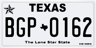 TX license plate BGP0162