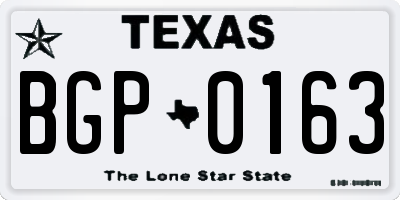 TX license plate BGP0163