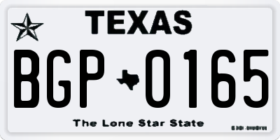 TX license plate BGP0165
