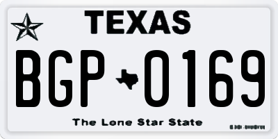 TX license plate BGP0169