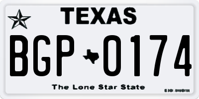TX license plate BGP0174