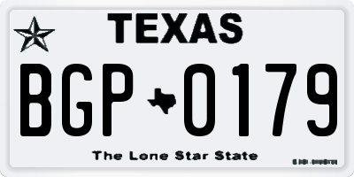 TX license plate BGP0179