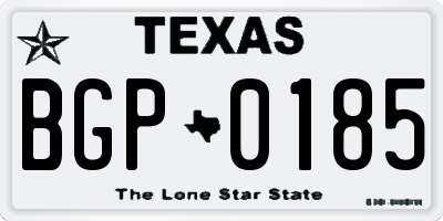 TX license plate BGP0185