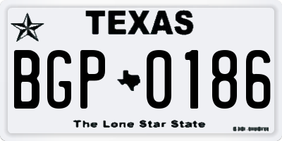 TX license plate BGP0186