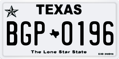TX license plate BGP0196