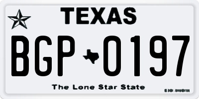 TX license plate BGP0197