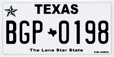 TX license plate BGP0198