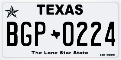 TX license plate BGP0224