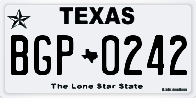 TX license plate BGP0242