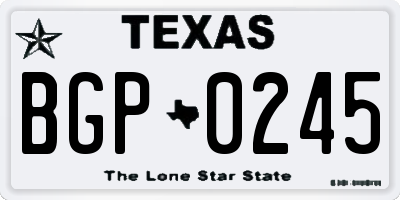 TX license plate BGP0245