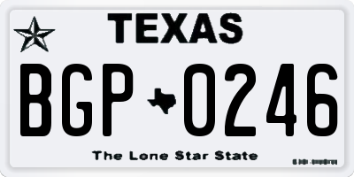 TX license plate BGP0246