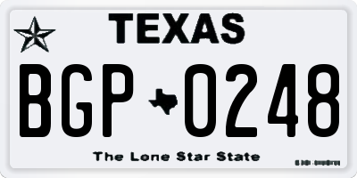 TX license plate BGP0248