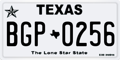 TX license plate BGP0256