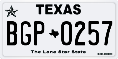 TX license plate BGP0257