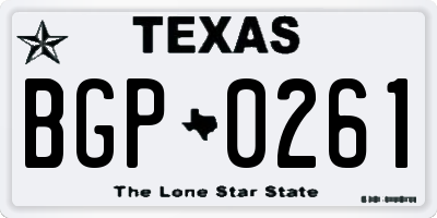 TX license plate BGP0261