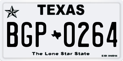 TX license plate BGP0264