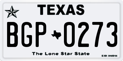 TX license plate BGP0273
