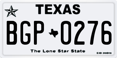 TX license plate BGP0276