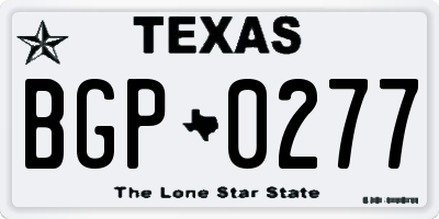 TX license plate BGP0277