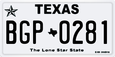 TX license plate BGP0281