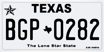 TX license plate BGP0282
