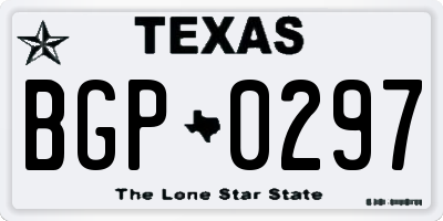 TX license plate BGP0297