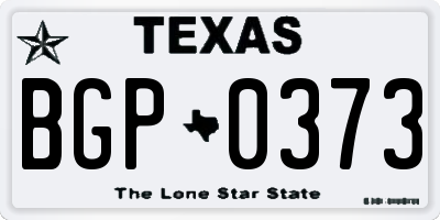 TX license plate BGP0373