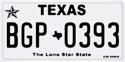 TX license plate BGP0393