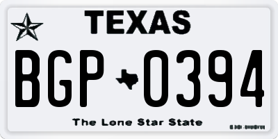TX license plate BGP0394