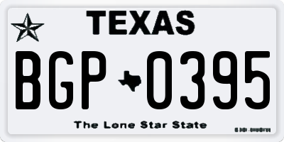 TX license plate BGP0395