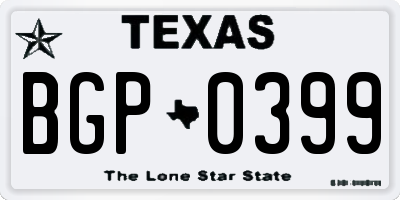 TX license plate BGP0399